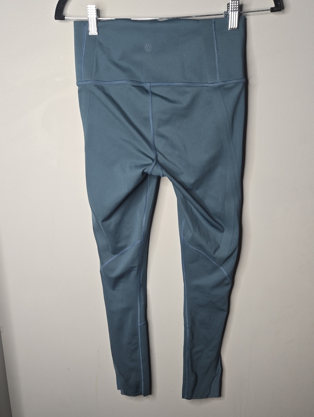 Athleta High Gear 7/8 Tight Leggings Blue Teal Small High Rise Athletic Workout